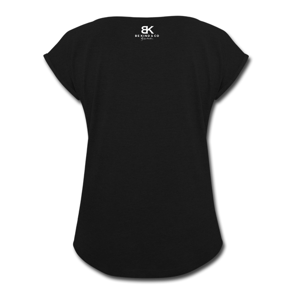 Women's Roll Cuff T-Shirt - black